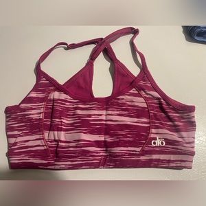 Alo Yoga Sports bra workout top - Size Small pink pattern